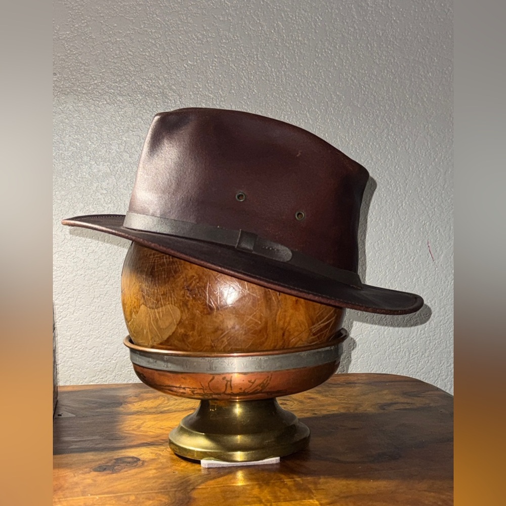 Don Leather Safari Hat Men Sz L - Picture 4 of 5